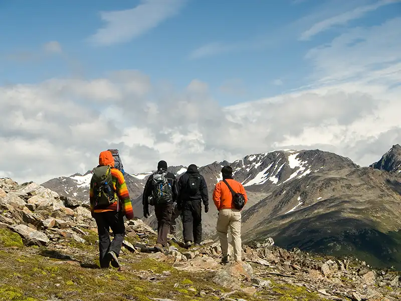 Trekking Cerro Pelado Ushuaia - summit with views of the Beagle Channel and Mount Olivia