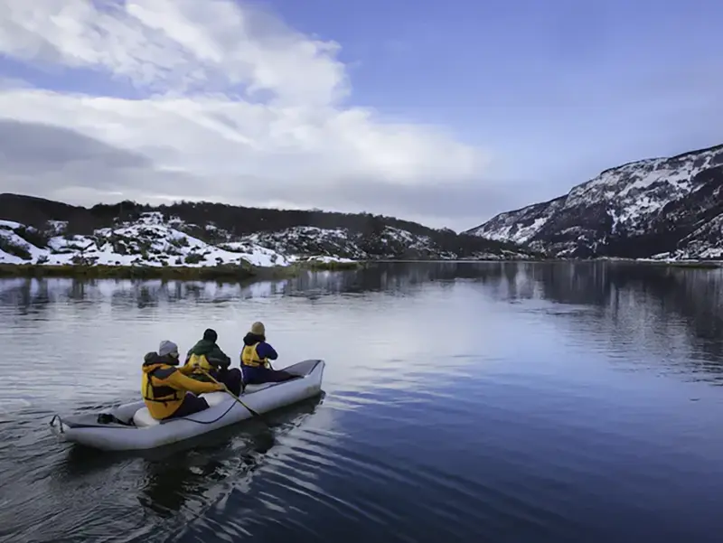Canoeing in Tierra del Fuego National Park - canoeing on Lake Acigami and the Lapataia and Ovando rivers